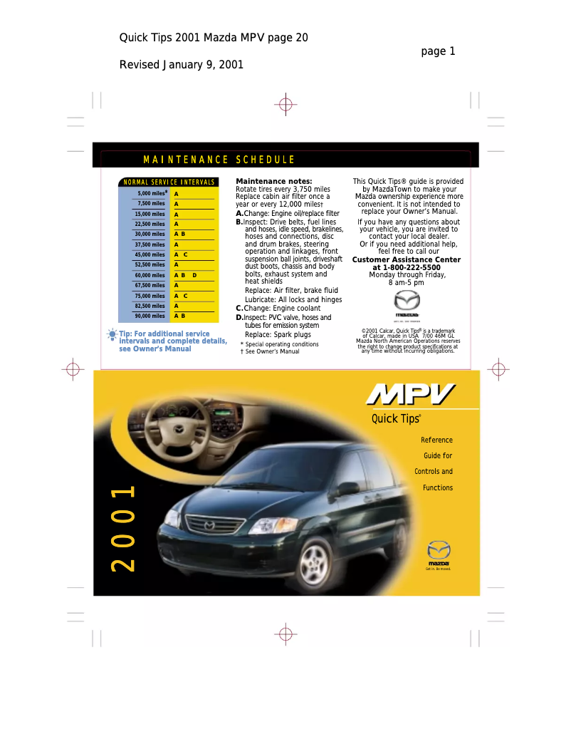 Imagen de la primera página del manual del dispositivo MPV (2001)