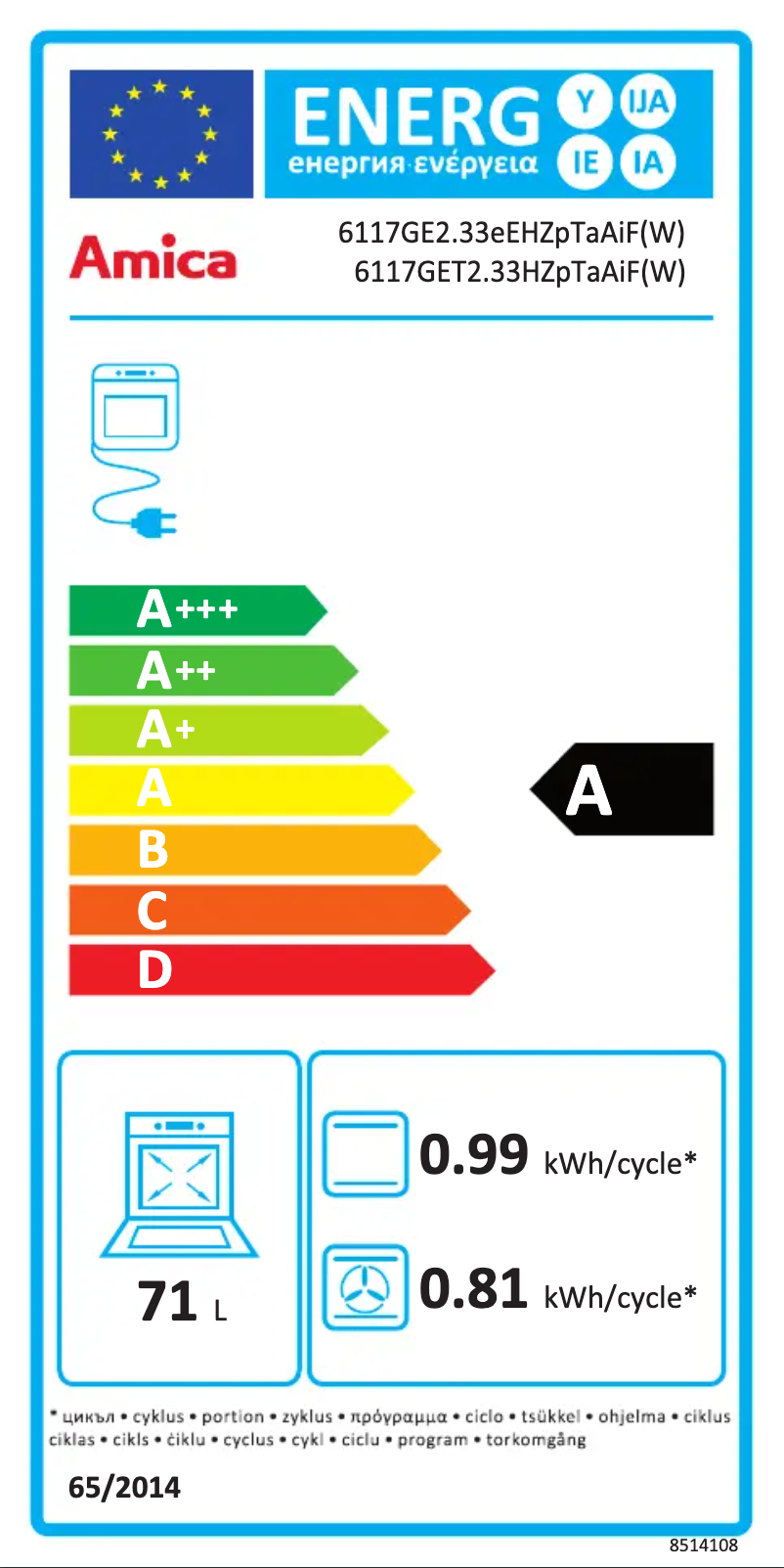Imagen de la primera página del manual del dispositivo 6117GET2.33HZpTaAiF(W)