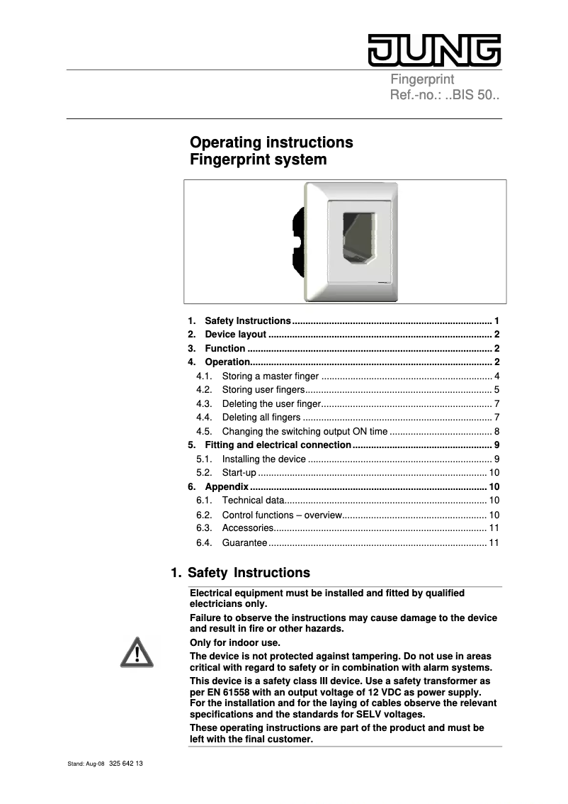 Página nº 1 - Manual de usuario JUNG LSBIS50