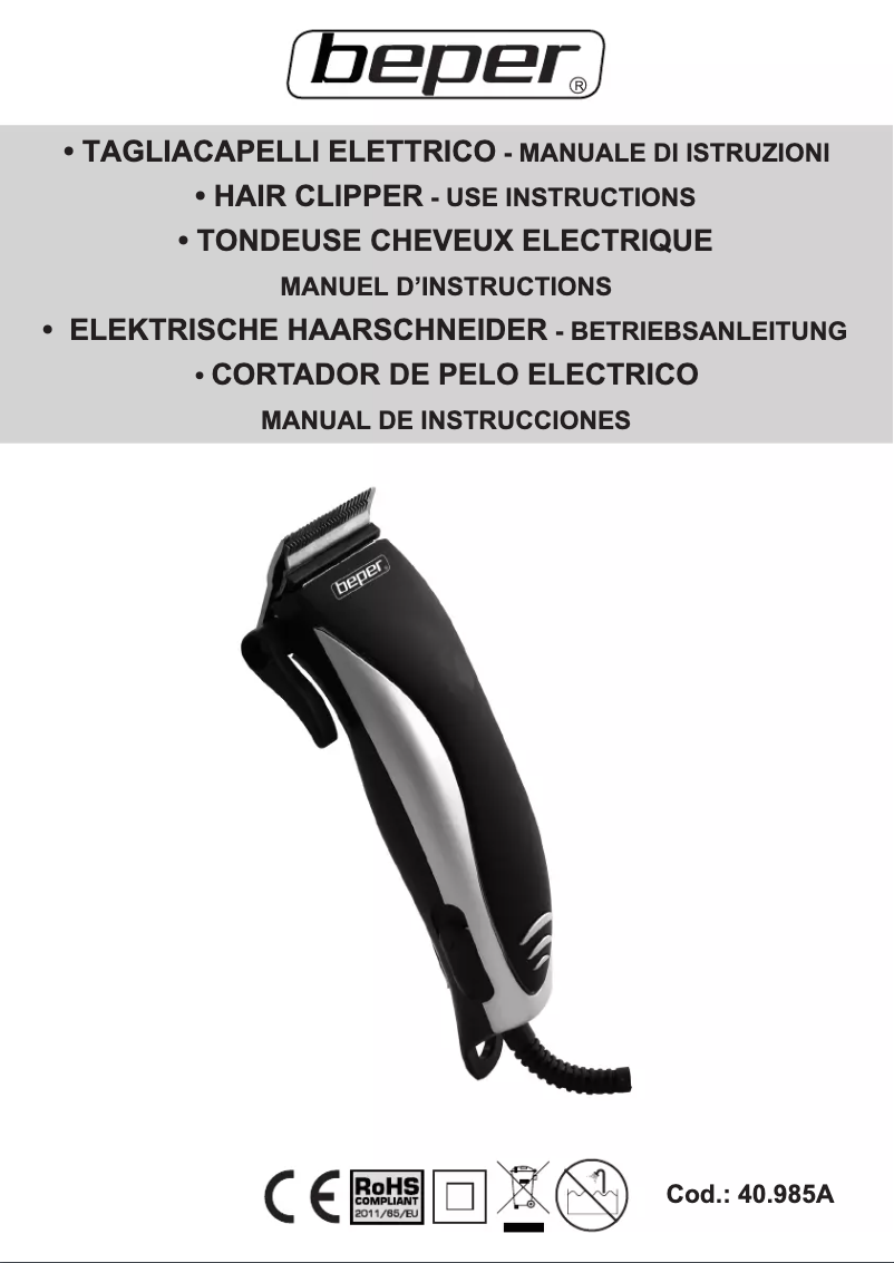 Página 1 del manual Manual de usuario Beper 40.985/A