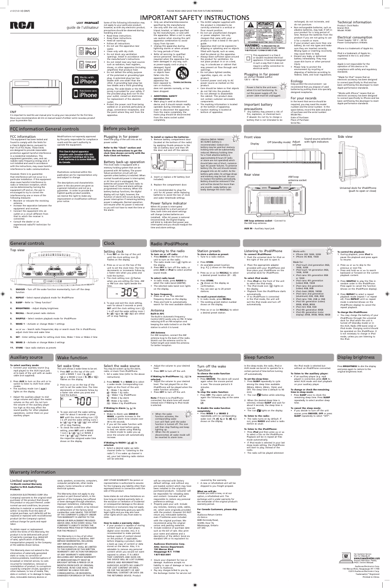 Imagen de la primera página del manual del dispositivo RC60i