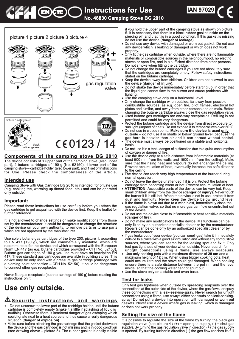 Imagen de la primera página del manual del dispositivo BG 2010