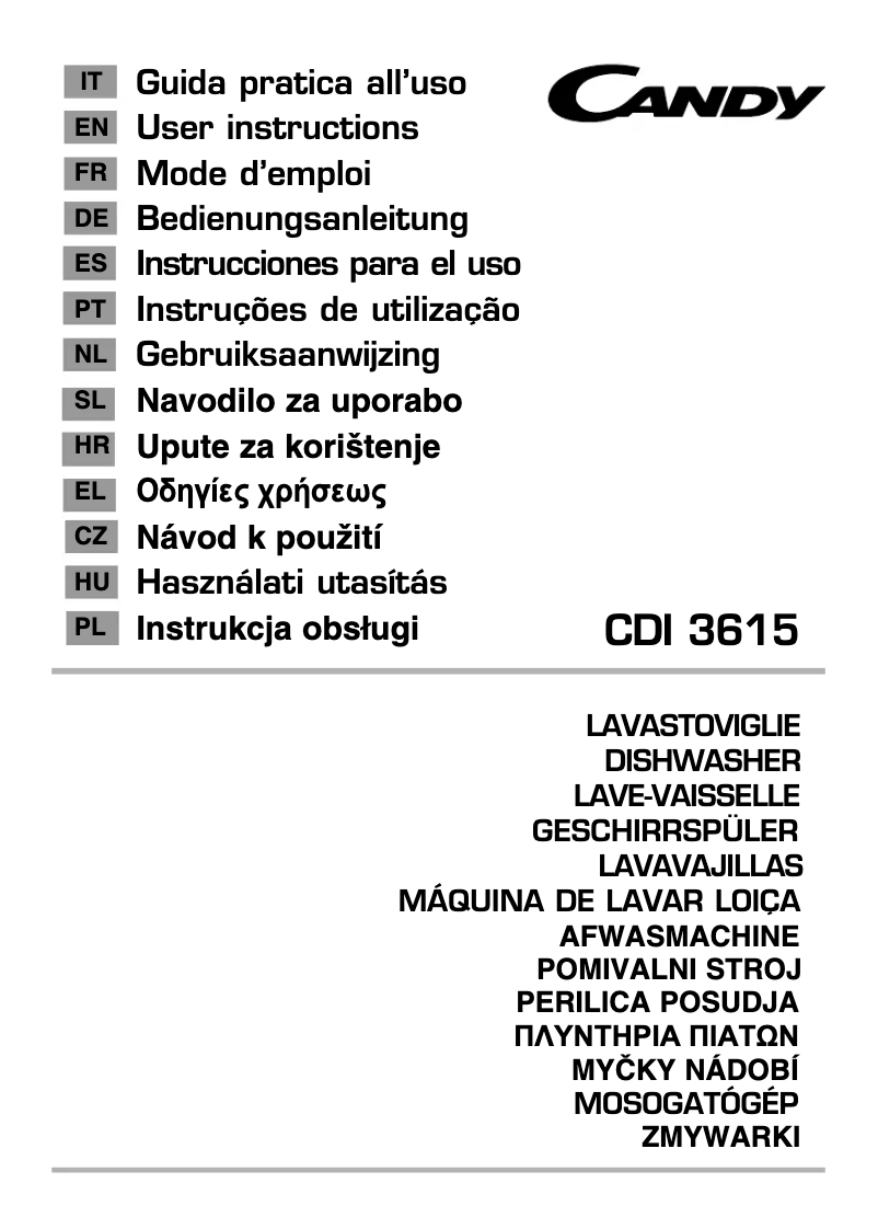 Imagen de la primera página del manual del dispositivo CDI 3615
