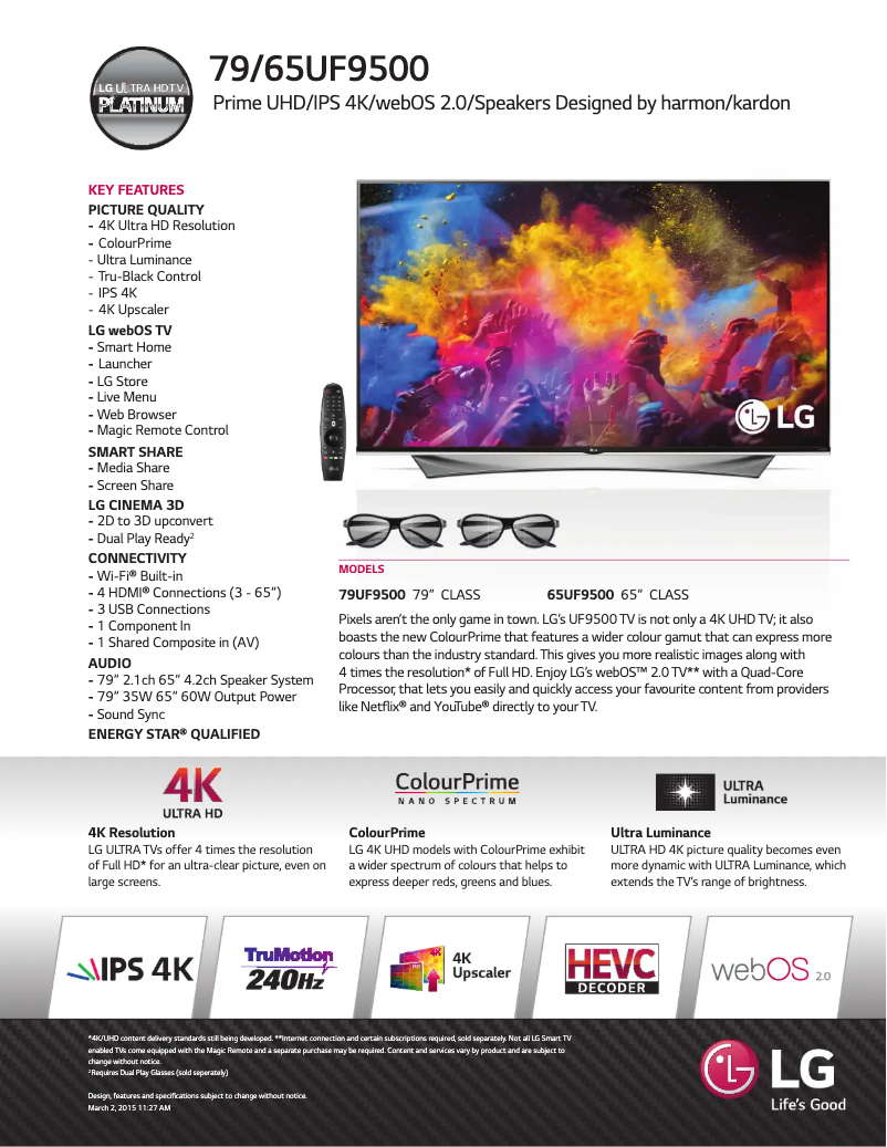 Página 1 del manual Ficha técnica LG 79UF9500