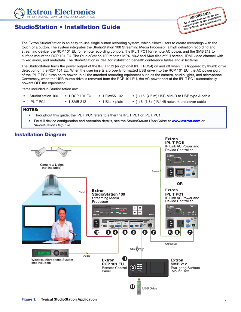 Imagen de la primera página del manual del dispositivo StudioStation