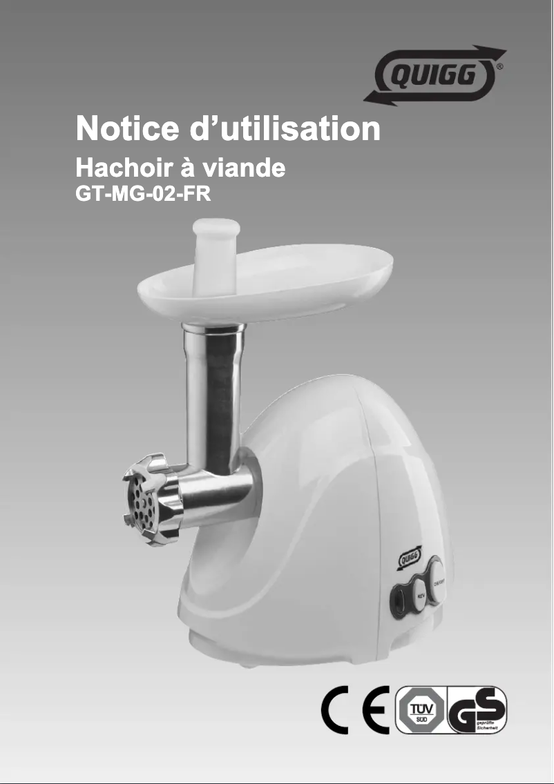Página 1 del manual Manual de usuario Quigg GT-MG-02-FR