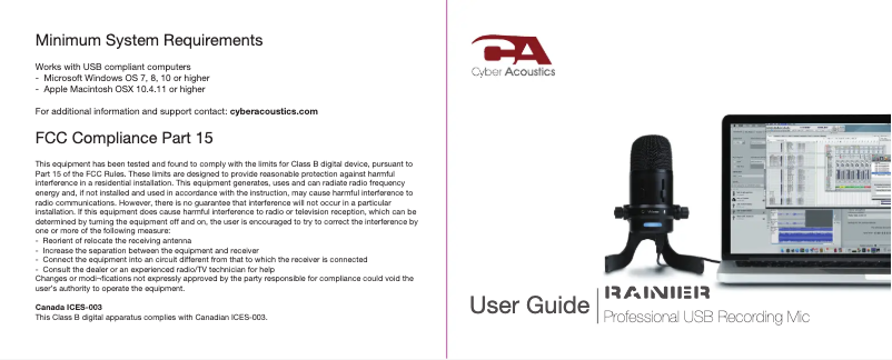 Página nº 1 - Manual de usuario Cyber Acoustics USB Pro Recording Microphone