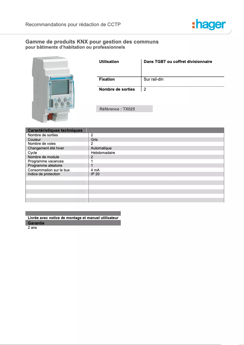 Imagen de la primera página del manual del dispositivo TCC510S