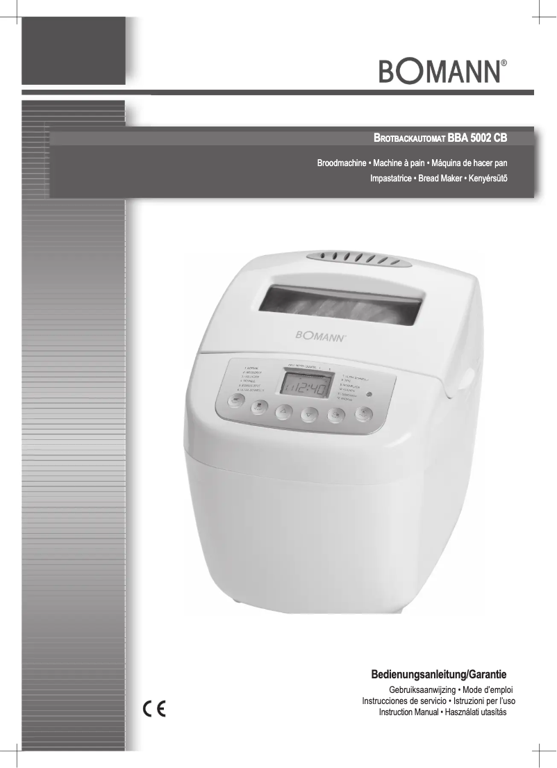 Imagen de la primera página del manual del dispositivo BBA 5002 CB