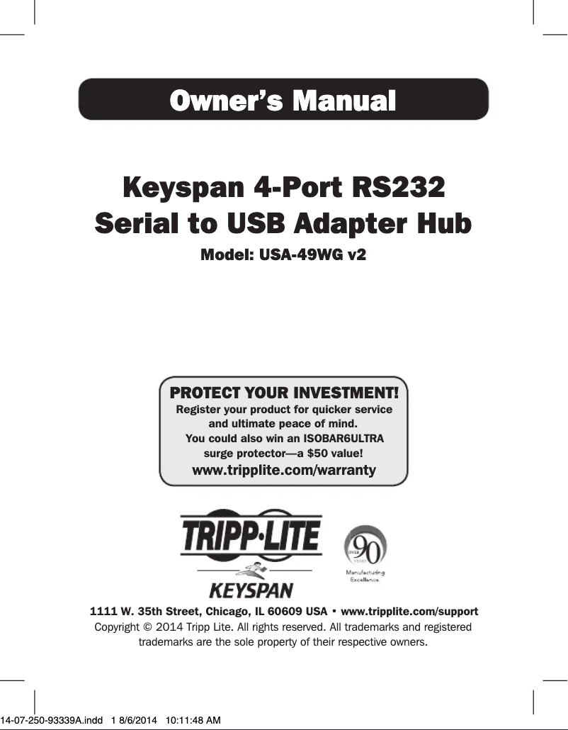 Imagen de la primera página del manual del dispositivo USA-49WG