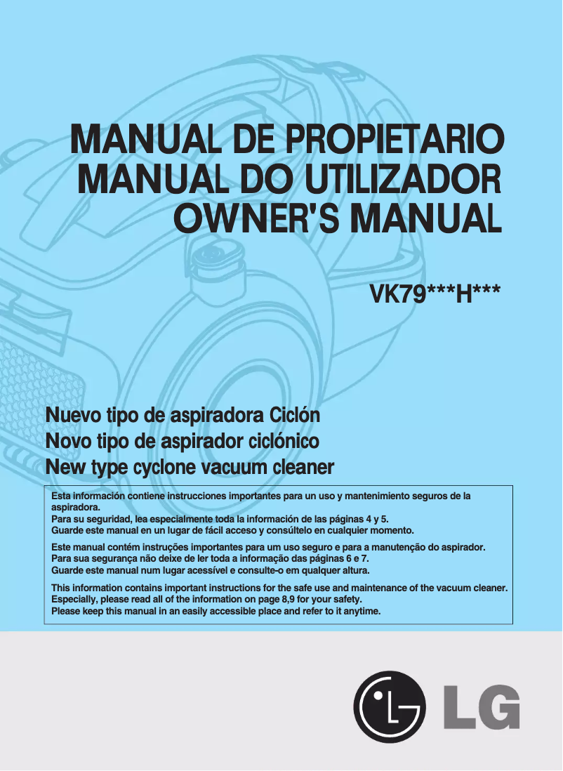 Página nº 1 - Manual de usuario LG VK7920NHAQT