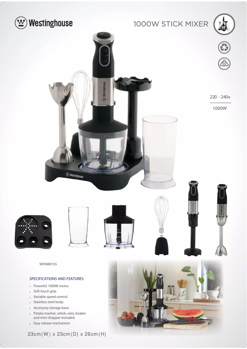 Imagen de la primera página del manual del dispositivo WHSM01SS