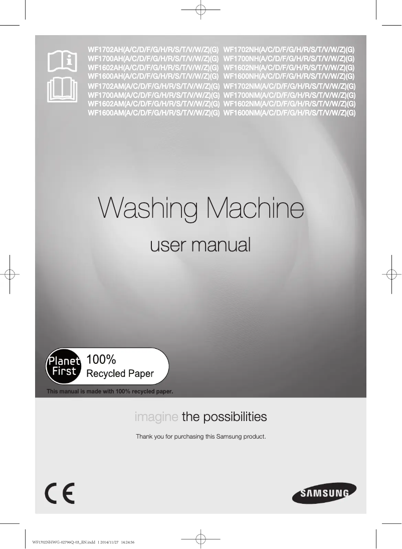 Página 1 del manual Manual de usuario Samsung WF1602NHW