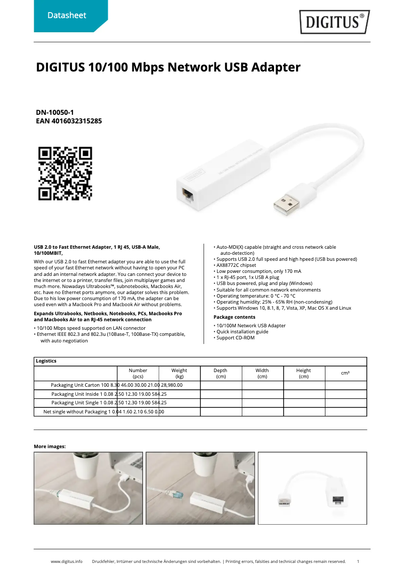 Imagen de la primera página del manual del dispositivo DN-10050-1