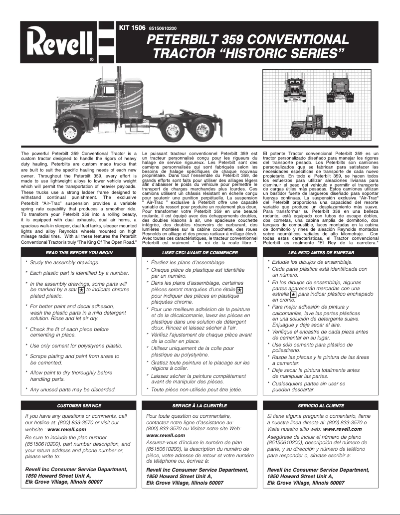 Imagen de la primera página del manual del dispositivo Peterbilt 359 Conventional Tractor