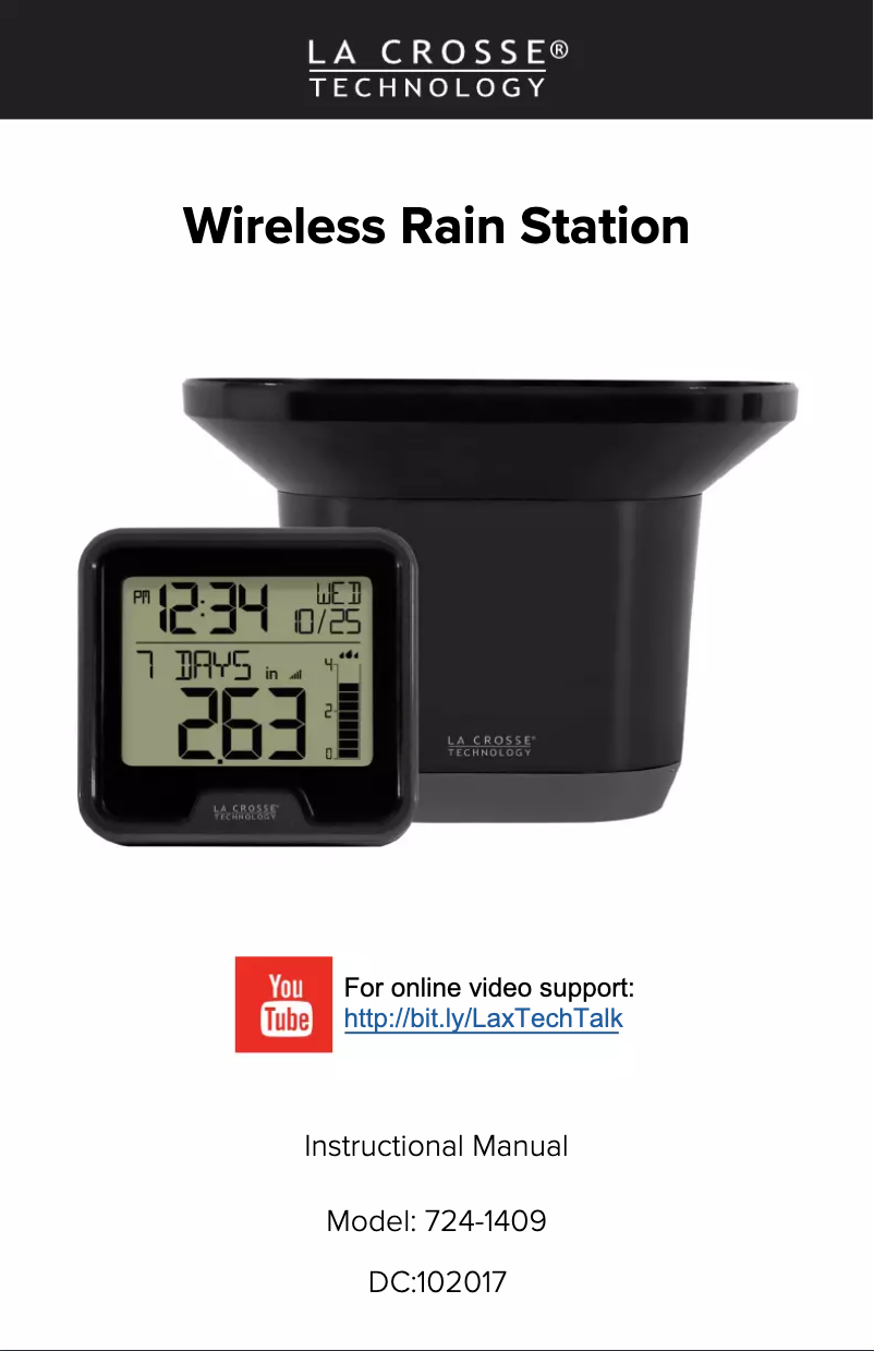 Página nº 1 - Manual de usuario La Crosse Technology 724-1409