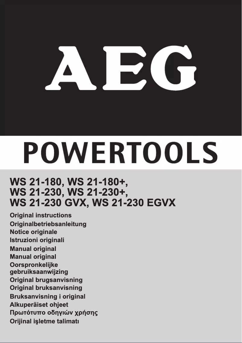 Página 1 del manual Manual de usuario AEG WS 21-180+