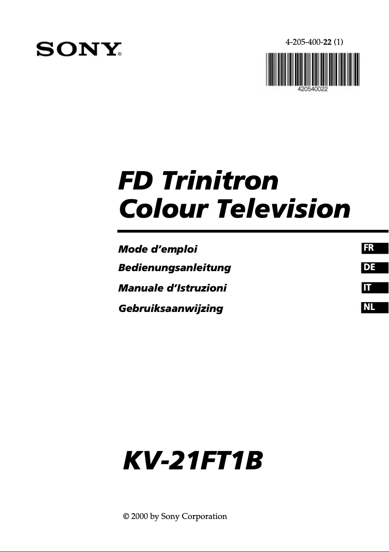Imagen de la primera página del manual del dispositivo KV-21FT1B