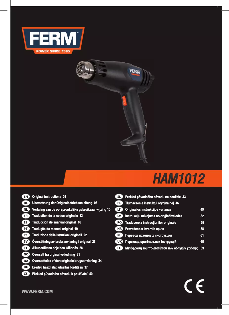 Página nº 1 - Manual de usuario Ferm HAM1012