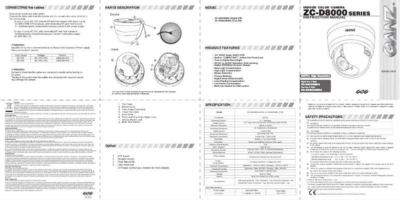 Página nº 1 - Manual de usuario Ganz ZC-D8039NBA