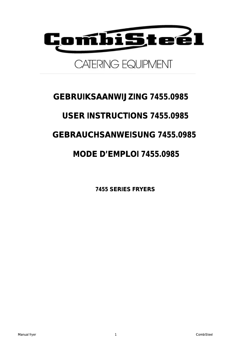 Página 1 del manual Manual de usuario CombiSteel 7455.0985