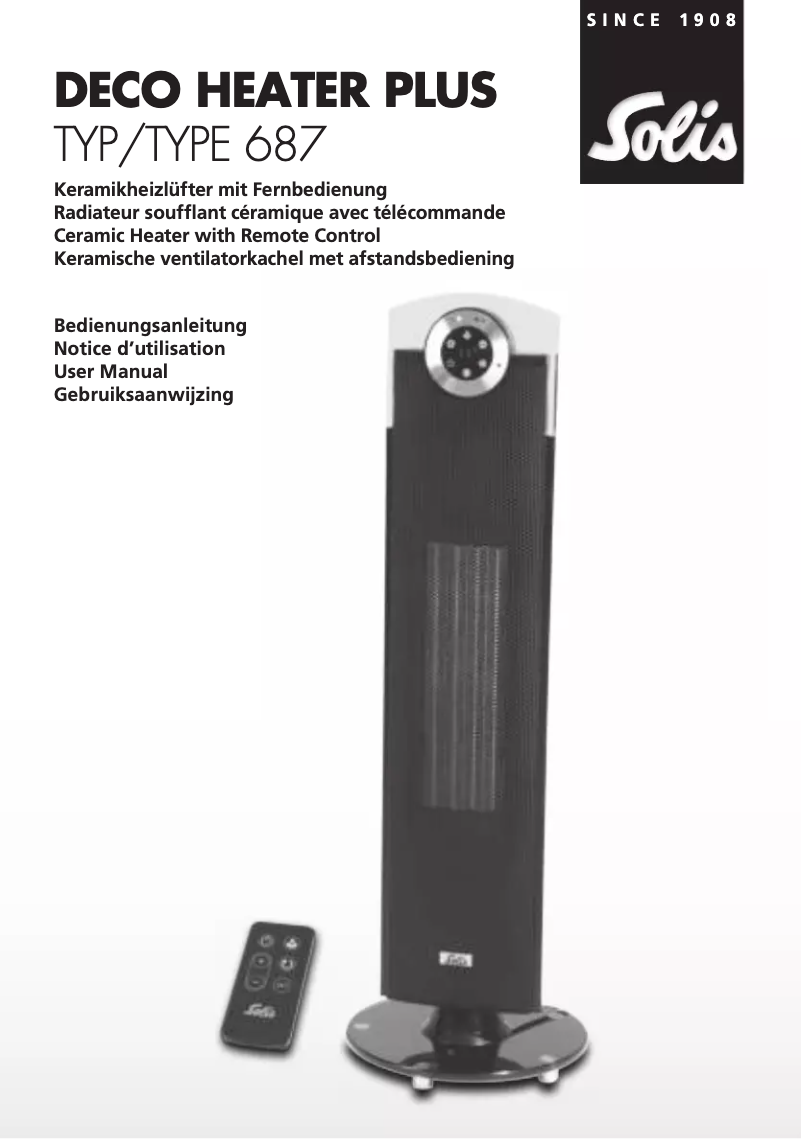 Página 1 del manual Manual de usuario Solis Deco Heater Plus 687