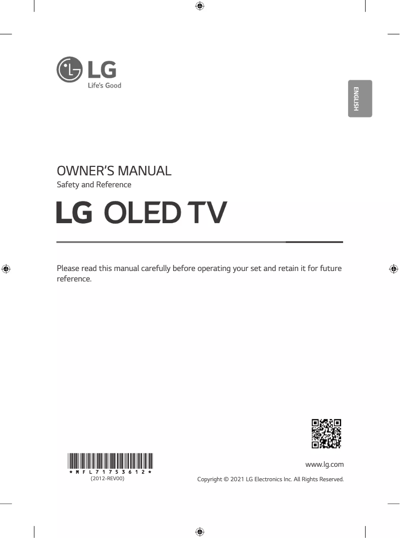 Imagen de la primera página del manual del dispositivo OLED77G1PVA.AMAG