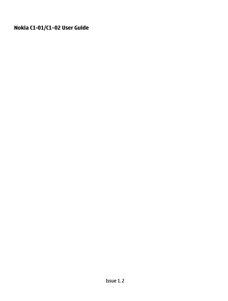 Página nº 1 - Manual de usuario Nokia C1-01