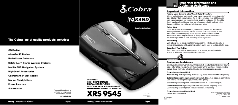 Página nº 1 - Manual de usuario Cobra XRS 9545