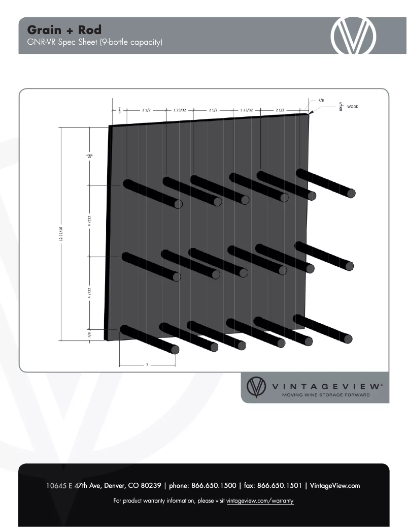 Página 1 del manual Ficha técnica VintageView GNR-VRK