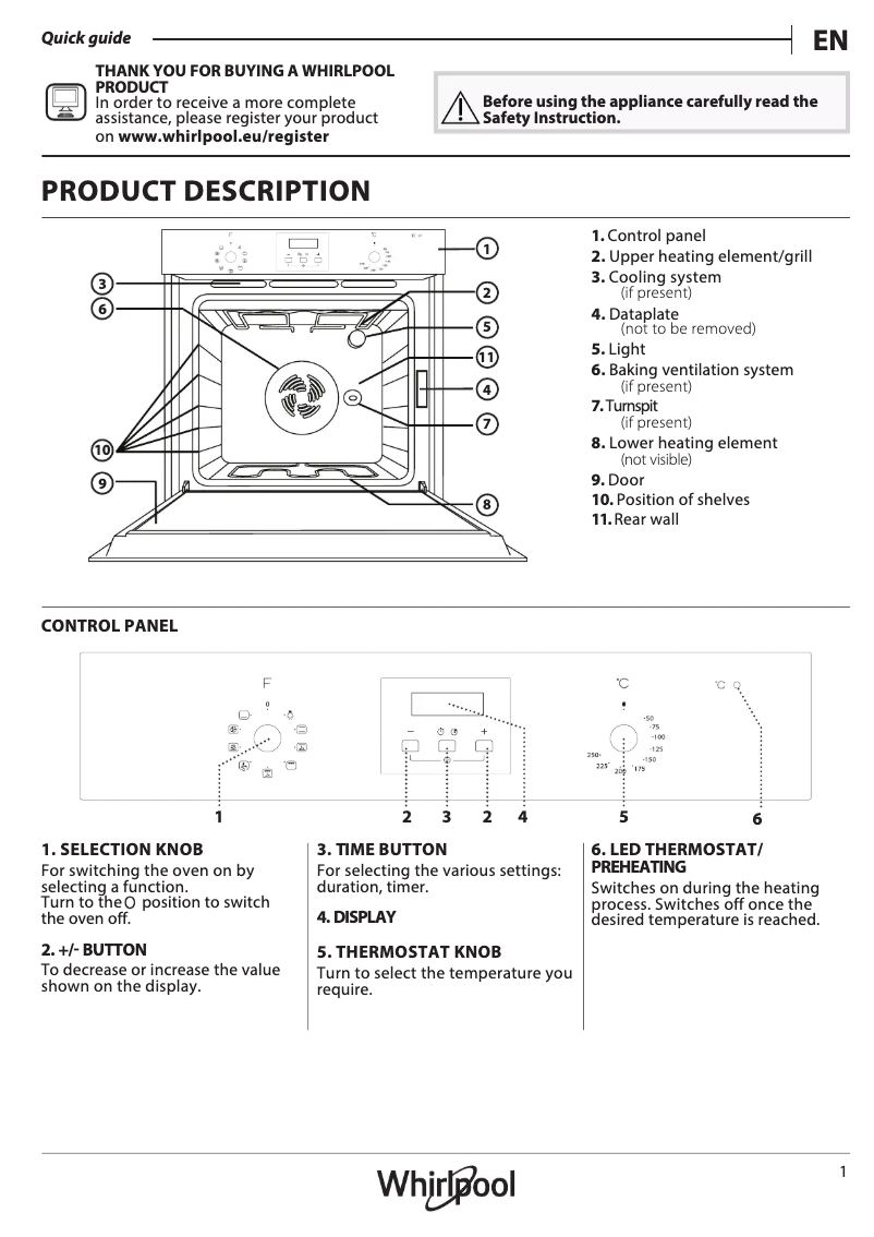 Página 1 del manual Manual de usuario Whirlpool AKP 458/IX