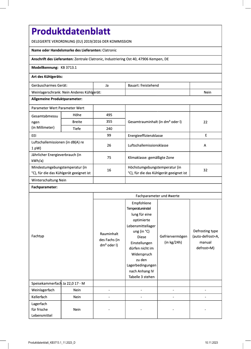 Imagen de la primera página del manual del dispositivo KB 3713.1