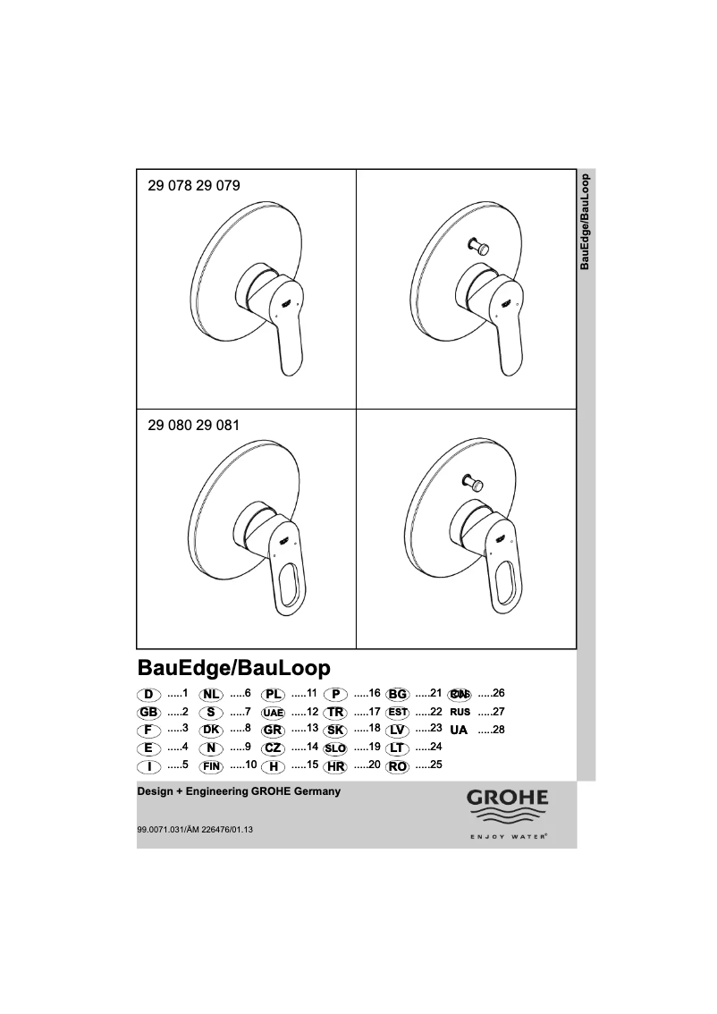 Página nº 1 - Manual de usuario Grohe BauEdge 29079000