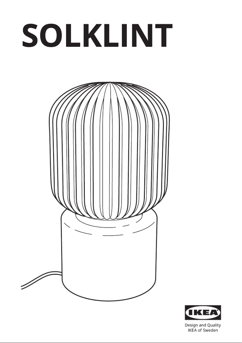Página 1 del manual Manual de usuario Ikea SOLKLINT 704.642.80