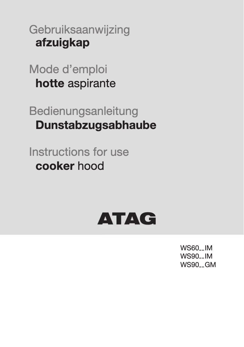 Página 1 del manual Manual de usuario Atag WS90292IM