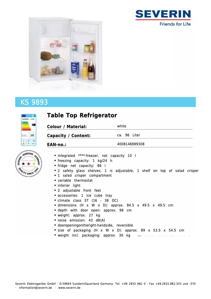 Imagen de la primera página del manual del dispositivo KS 9893