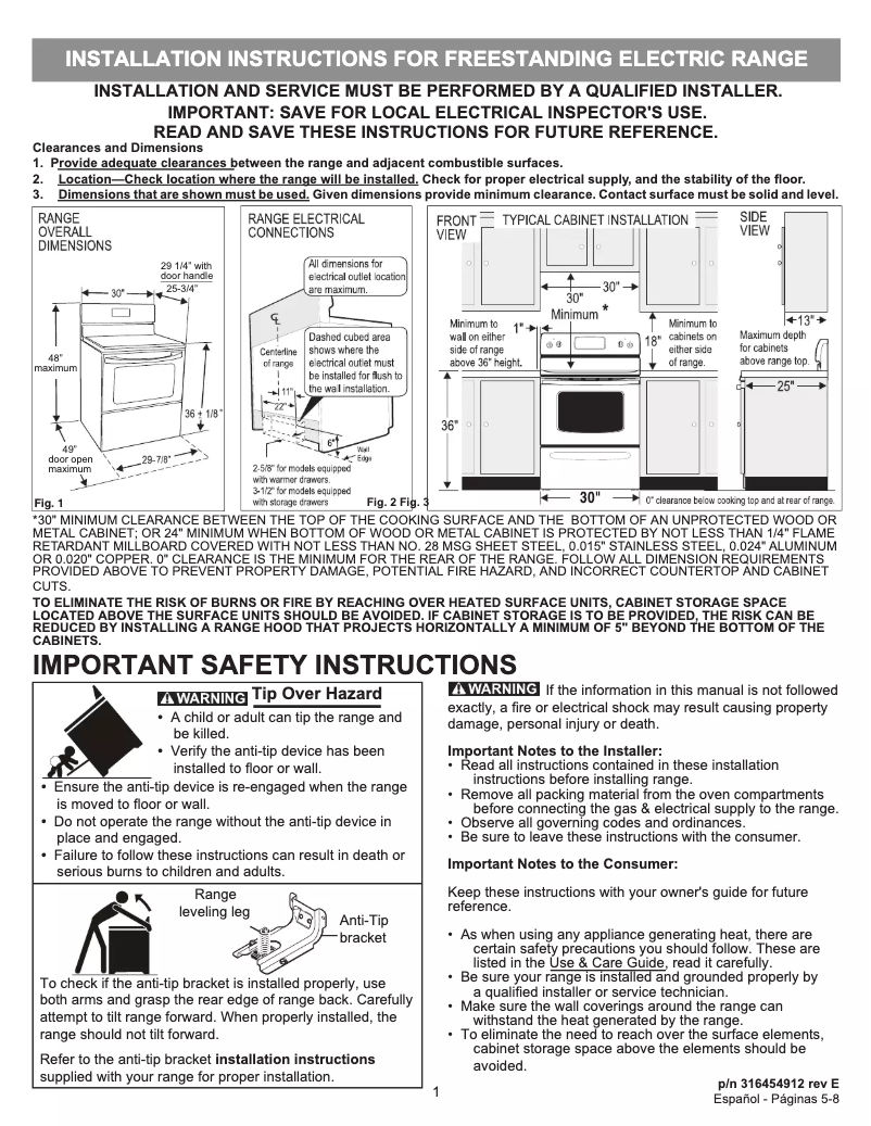 Imagen de la primera página del manual del dispositivo FFEF3016VW