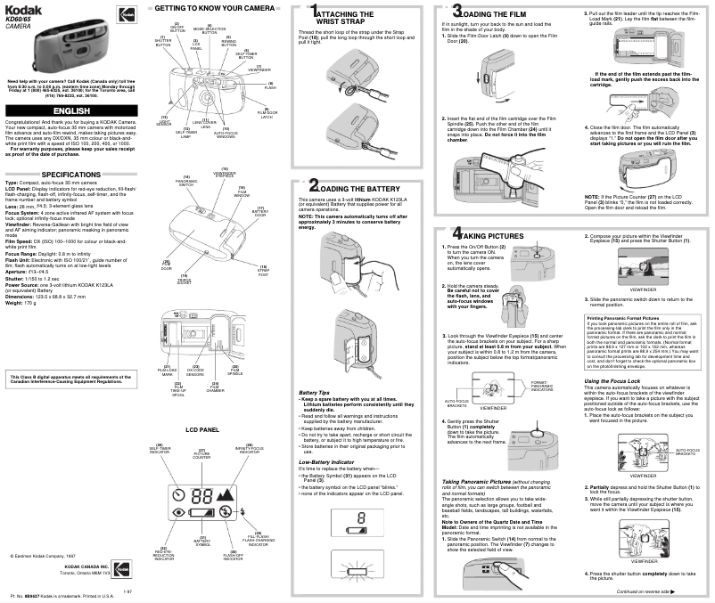 Imagen de la primera página del manual del dispositivo KD65