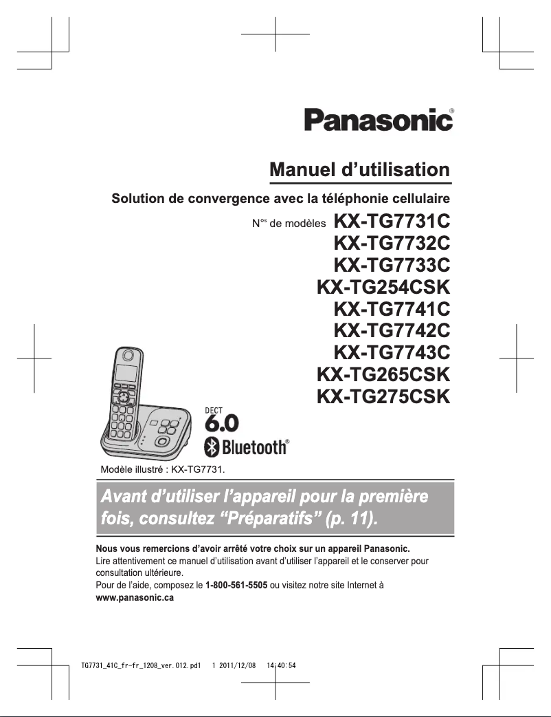 Página 1 del manual Manual de usuario Panasonic KX-TG7731