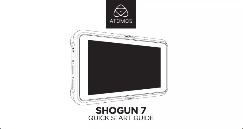 Página 1 del manual Guía de inicio rápido Atomos Shogun 7