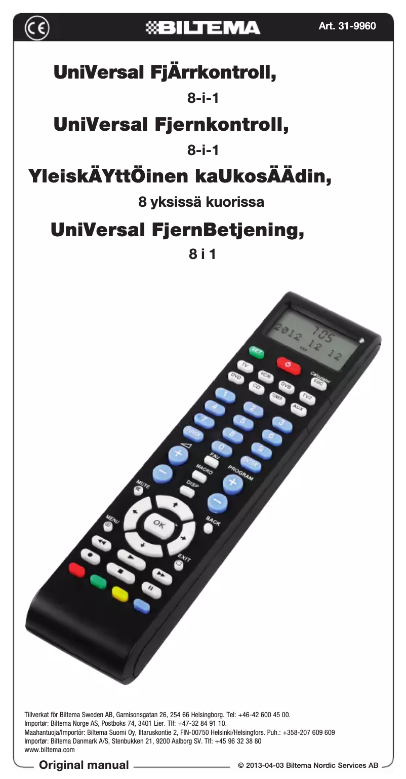 Página 1 del manual Manual de usuario Biltema 31-9960