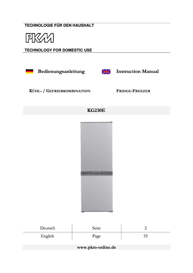 Página 1 del manual Manual de usuario PKM KG230E