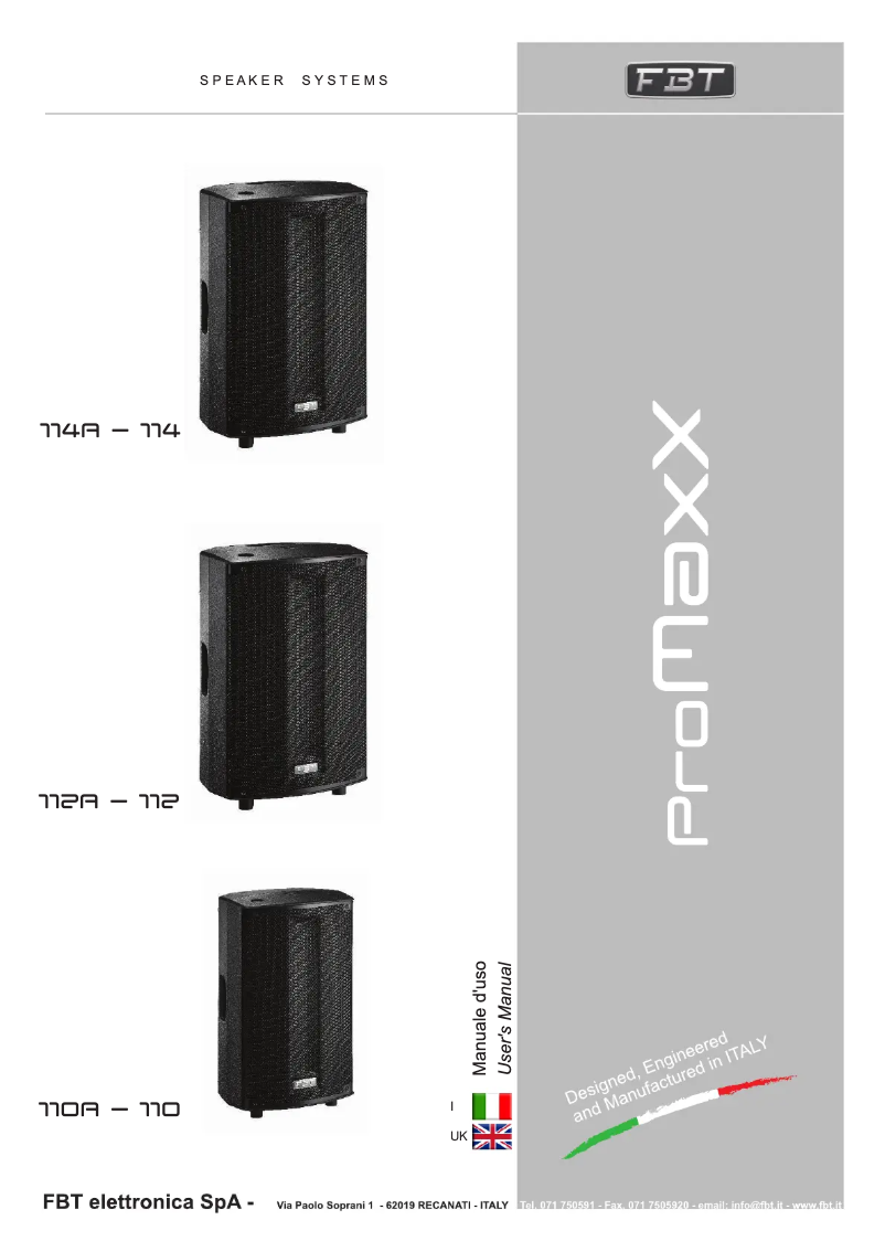 Imagen de la primera página del manual del dispositivo ProMaxX 114A