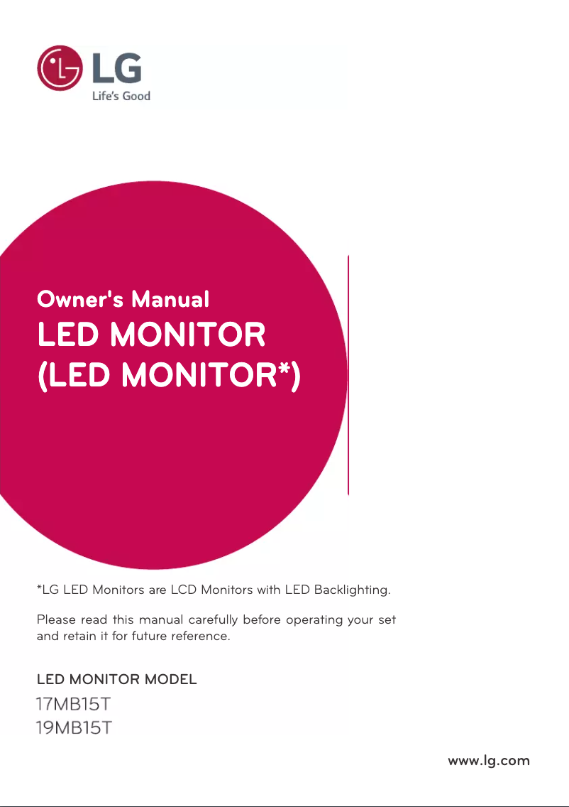 Página nº 1 - Manual de instrucciones LG 19MB15T-B