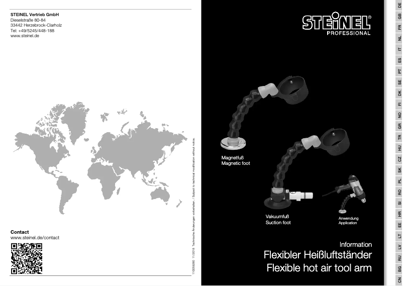 Imagen de la primera página del manual del dispositivo Flexible hot arm tool