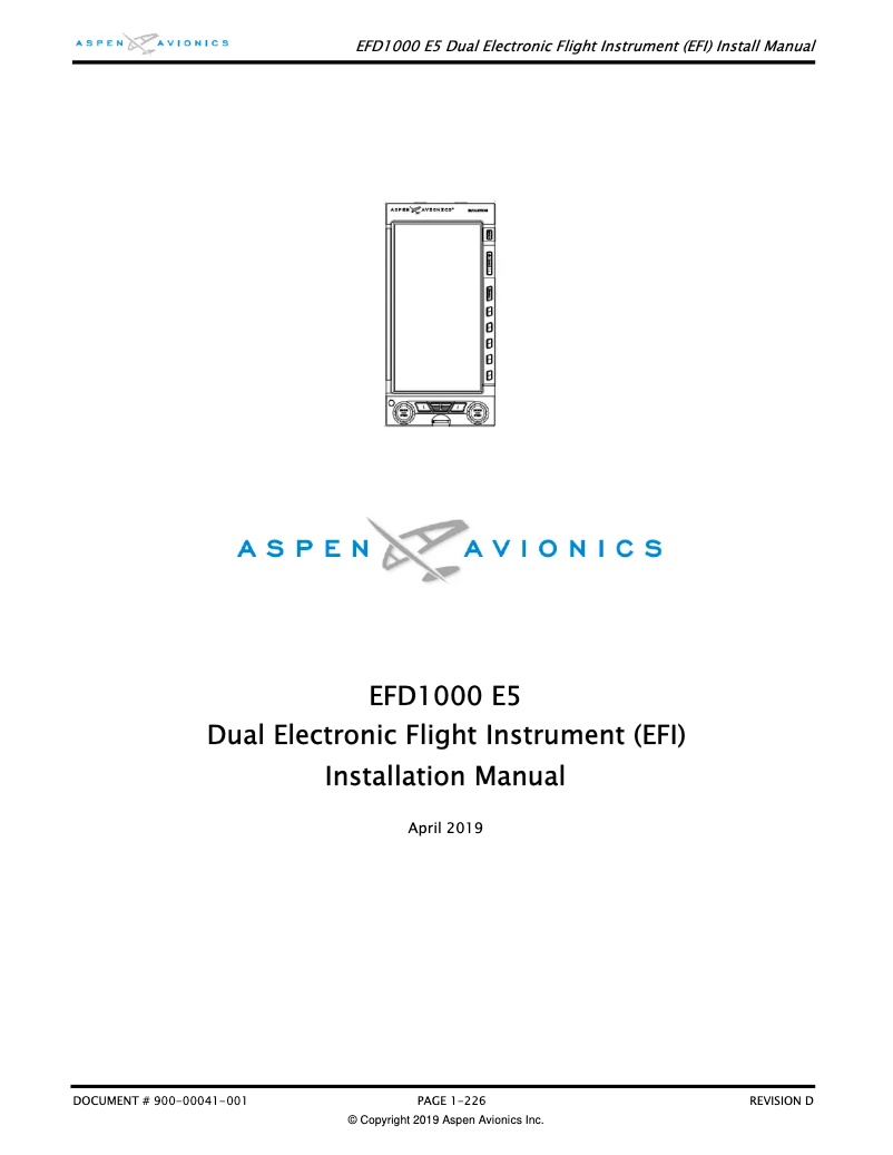 Imagen de la primera página del manual del dispositivo EFD1000 E5