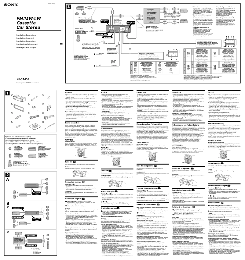 Imagen de la primera página del manual del dispositivo XR-CA800