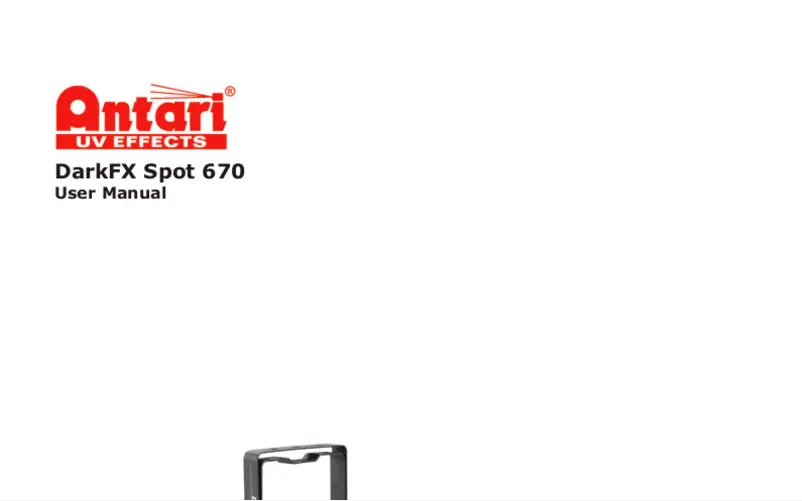 Página 1 del manual Manual de usuario Antari DarkFX Spot 670