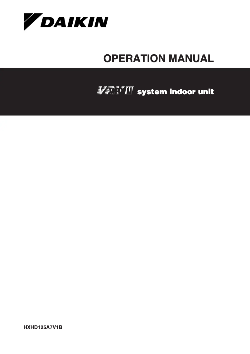 Imagen de la primera página del manual del dispositivo VRVIII