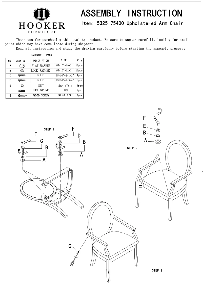 Página 1 del manual Manual de usuario Hooker 5325-75400